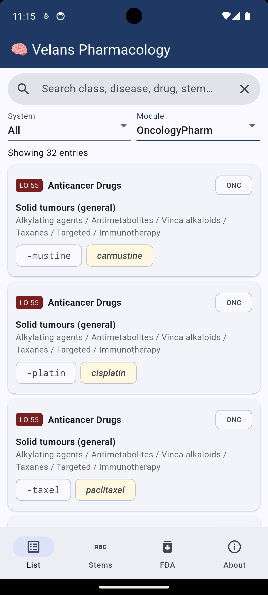 Velans Pharmacology screenshot 2